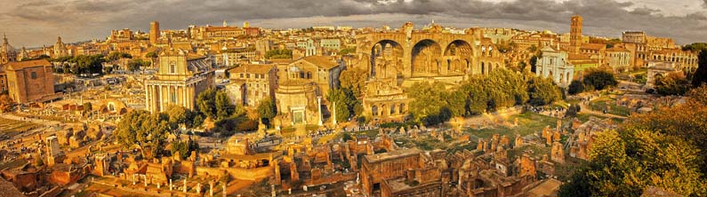 Panoramic view of Rome, Italy